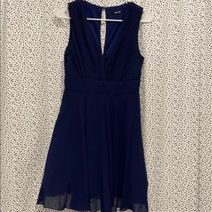 Navy V-Neck Cocktail Dress